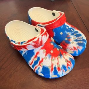 RWB tie-dye crocs (W8)